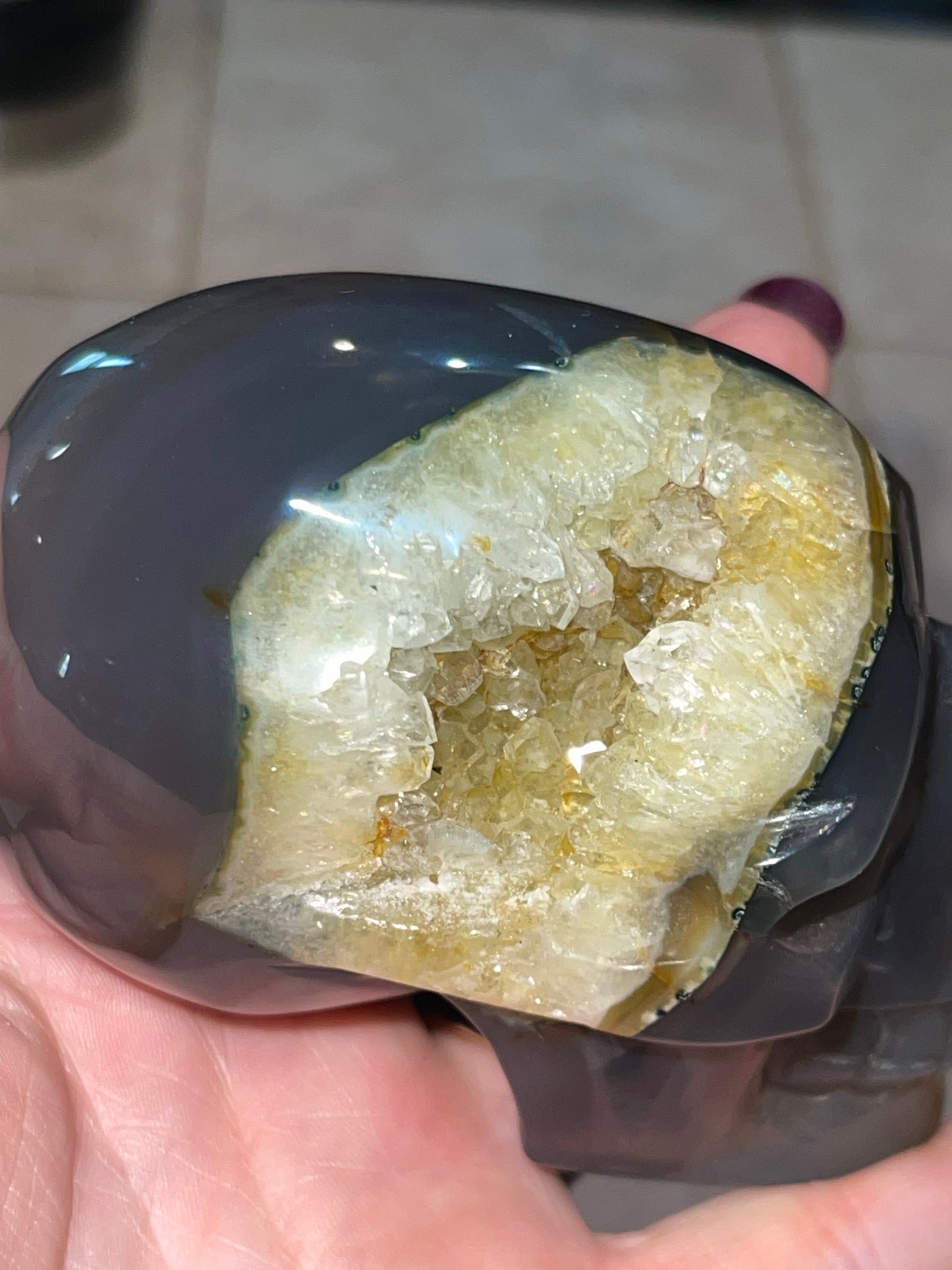 Druzy Agate Skull J