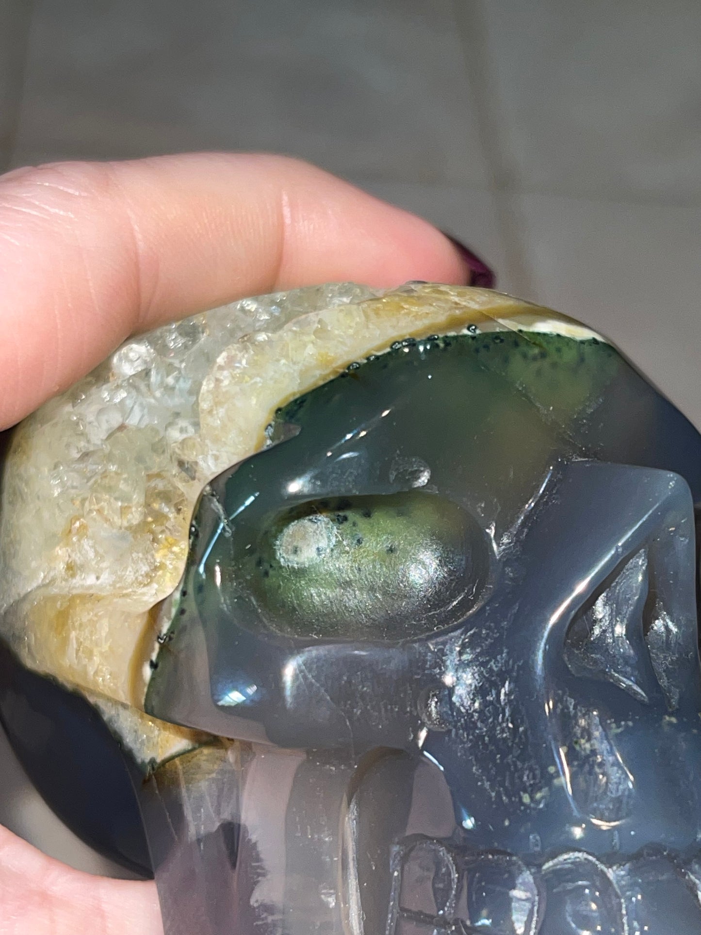 Druzy Agate Skull J