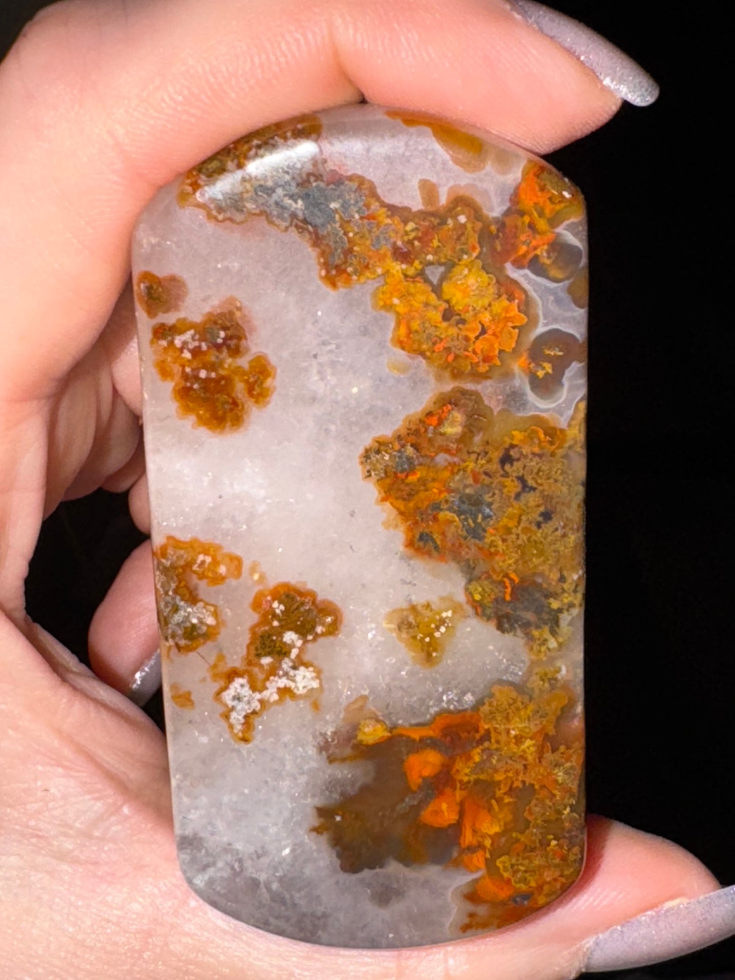 Zhanguo Moss Agate Palm Stone