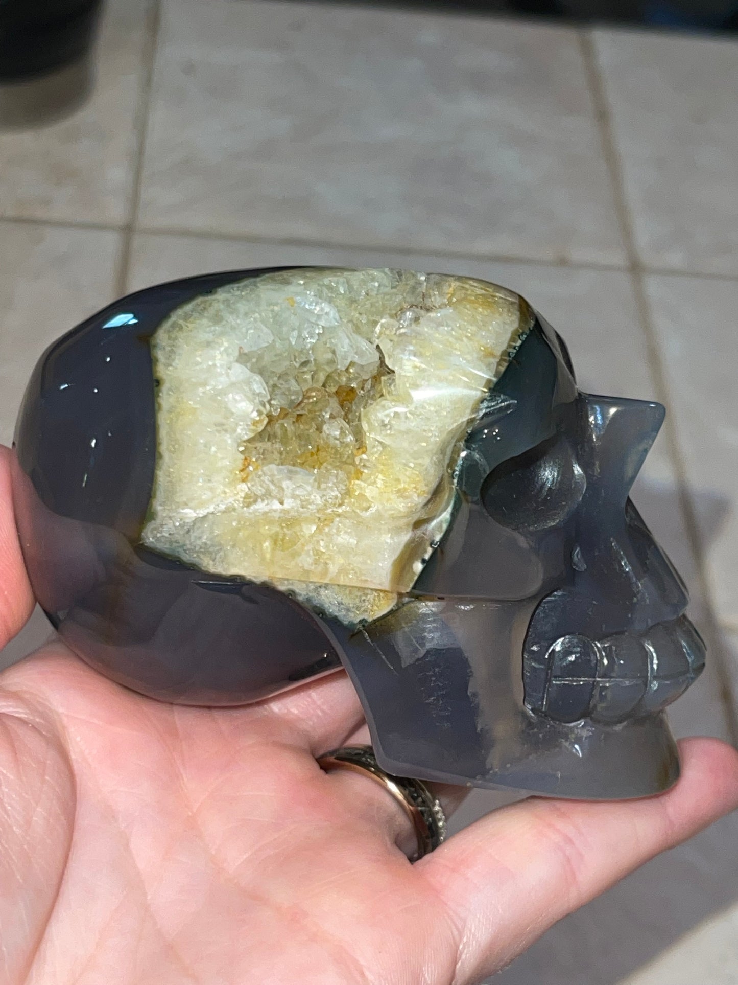 Druzy Agate Skull J