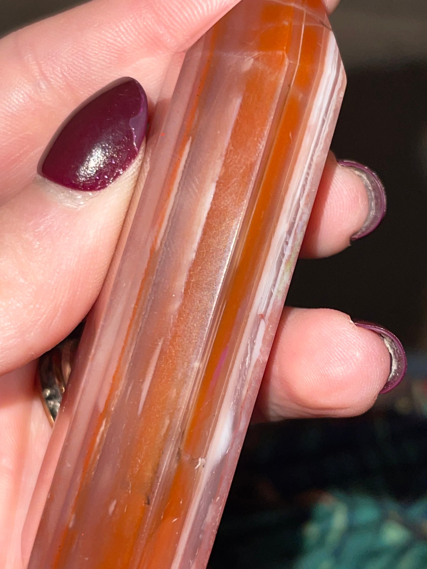 Red Flower Agate Tower (assumed heat treated)