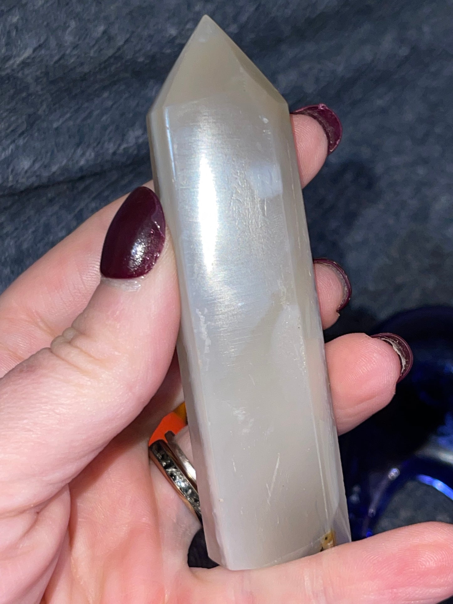 Black Flower Agate Tower (imperfect)