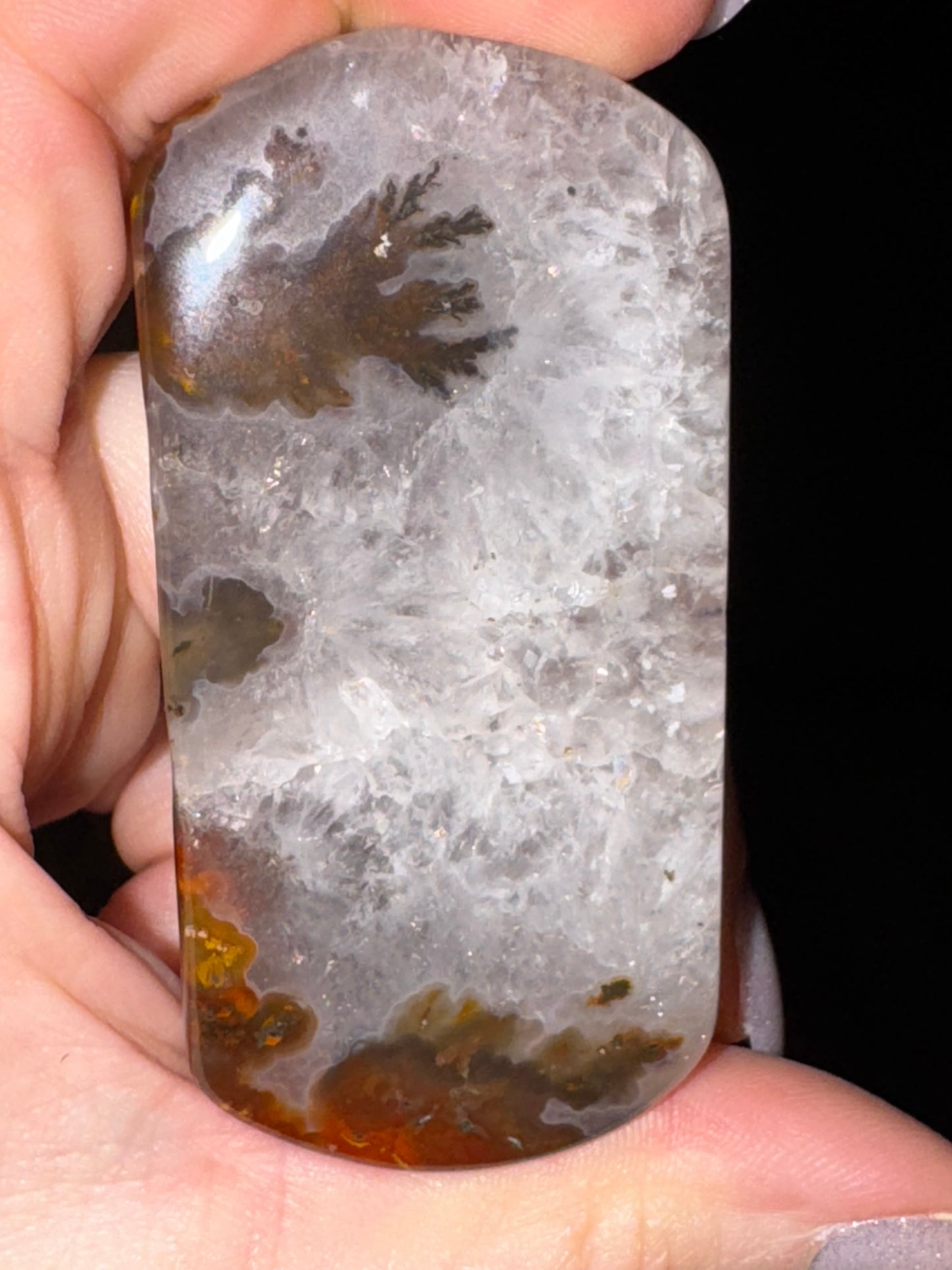 Zhanguo Moss Agate Palm Stone